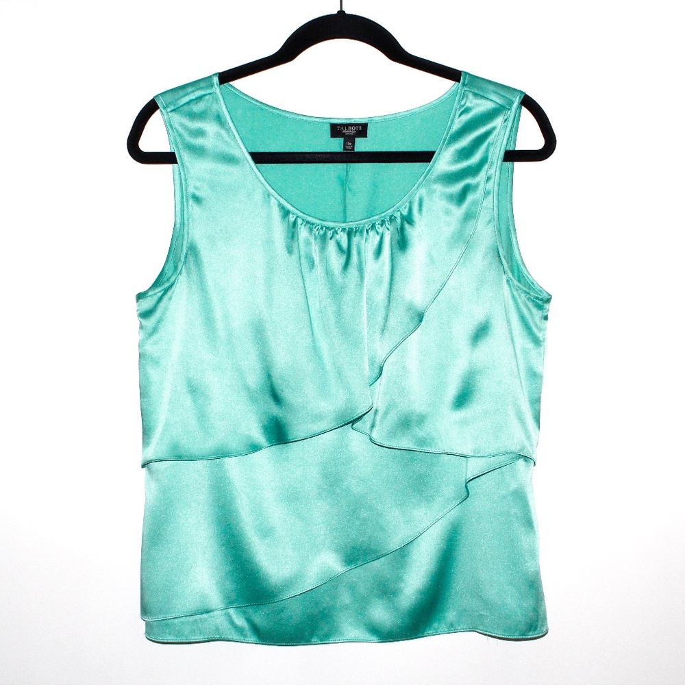 Talbots Pure Silk Layered Ruffle Blouse